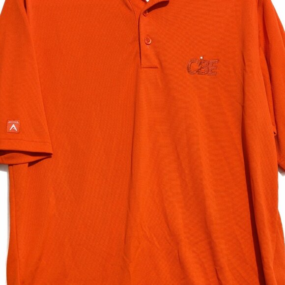 Antigua Mens Orange Polo Shirt Embroidered Logo Buttons Collared Short Sleeve S - Picture 5 of 8
